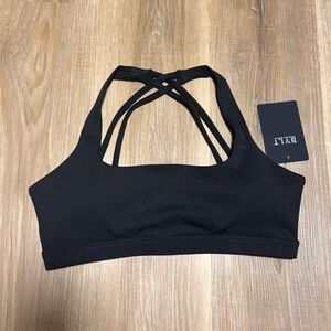 BYLT Premium Basics - M - Black Metta Crossback Sports Bra Medium Strappy